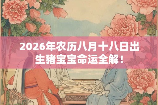 2026年农历八月十八日出生猪宝宝命运全解! 2026年农历八月十八日出生猪宝宝命运全解!