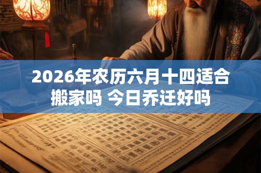 2026年农历六月十四适合搬家吗 今日乔迁好吗