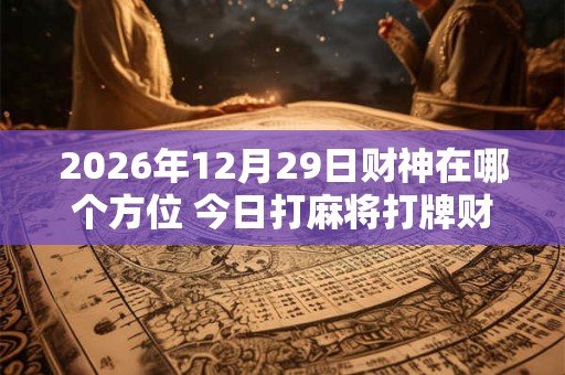 2026年12月29日财神在哪个方位 今日打麻将打牌财神方位! 2026年12月29日财神在哪个方位 今日打麻将打牌财神方位!