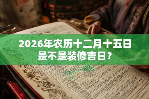 2026年农历十二月十五日是不是装修吉日? 2026年农历十二月十五日是不是装修吉日?