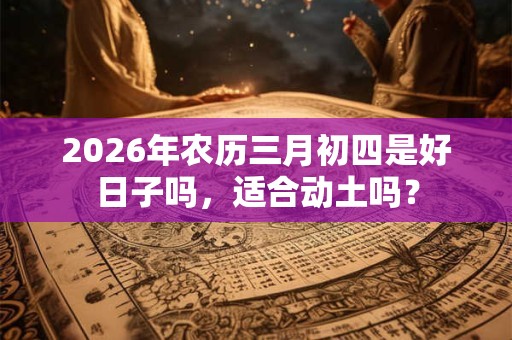2026年农历三月初四是好日子吗，适合动土吗？