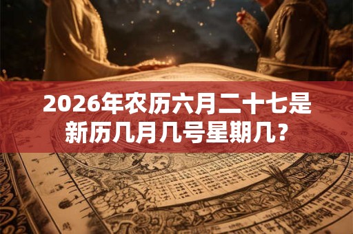 2026年农历六月二十七是新历几月几号星期几? 2026年农历六月二十七是新历几月几号星期几?