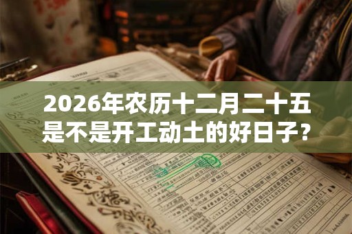 2026年农历十二月二十五是不是开工动土的好日子? 2026年农历十二月二十五是不是开工动土的好日子?