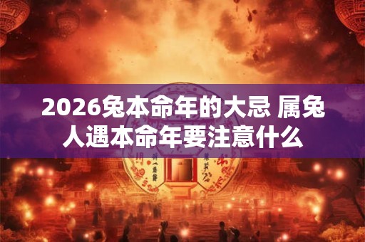 2026兔本命年的大忌 属兔人遇本命年要注意什么 2026兔本命年的大忌 属兔人遇本命年要注意什么