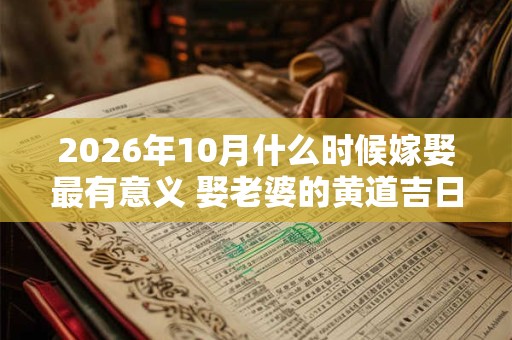 2026年10月什么时候嫁娶最有意义 娶老婆的黄道吉日 2026年10月什么时候嫁娶最有意义 娶老婆的黄道吉日