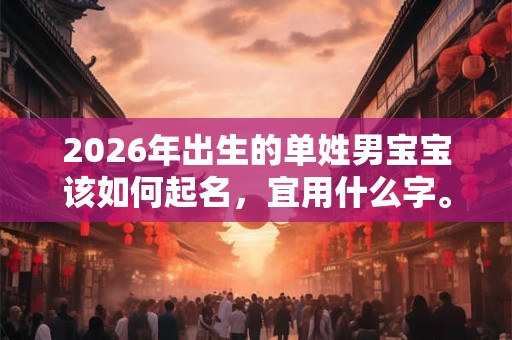2026年出生的单姓男宝宝该如何起名,宜用什么字。 2026年出生的单姓男宝宝该如何起名,宜用什么字。