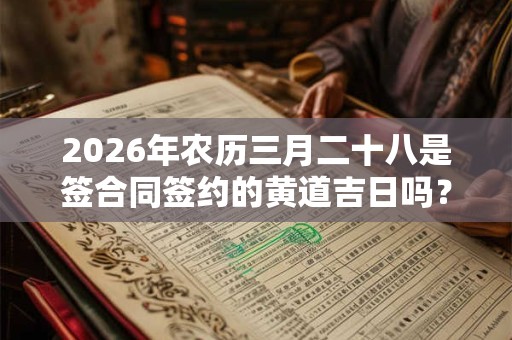 2026年农历三月二十八是签合同签约的黄道吉日吗? 2026年农历三月二十八是签合同签约的黄道吉日吗?