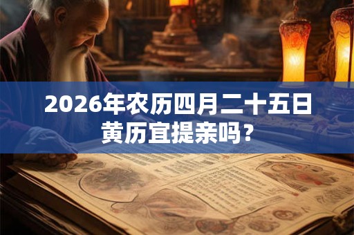 2026年农历四月二十五日黄历宜提亲吗? 2026年农历四月二十五日黄历宜提亲吗?