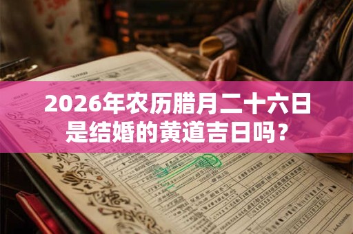 2026年农历腊月二十六日是结婚的黄道吉日吗? 2026年农历腊月二十六日是结婚的黄道吉日吗?