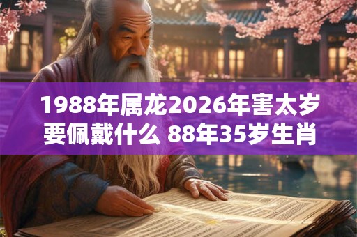 1988年属龙2026年害太岁要佩戴什么 88年35岁生肖龙犯太岁怎么化解 1988年属龙2026年害太岁要佩戴什么 88年35岁生肖龙犯太岁怎么化解