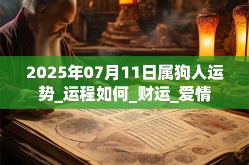 2025年07月11日属狗人运势_运程如何_财运_爱情 2025年07月11日属狗人运势_运程如何_财运_爱情