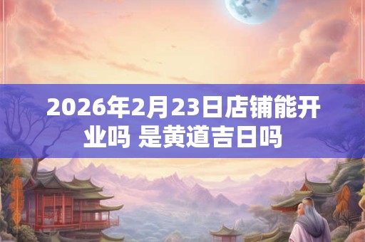 2026年2月23日店铺能开业吗 是黄道吉日吗