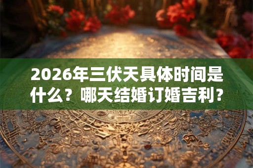 2026年三伏天具体时间是什么?哪天结婚订婚吉利? 2026年三伏天具体时间是什么?哪天结婚订婚吉利?