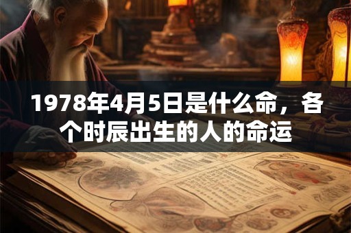 1978年4月5日是什么命,各个时辰出生的人的命运 1978年4月5日是什么命,各个时辰出生的人的命运