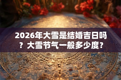 2026年大雪是结婚吉日吗?大雪节气一般多少度? 2026年大雪是结婚吉日吗?大雪节气一般多少度?