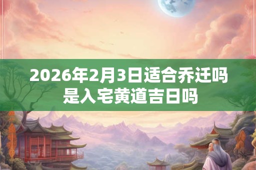 2026年2月3日适合乔迁吗 是入宅黄道吉日吗 2026年2月3日适合乔迁吗 是入宅黄道吉日吗