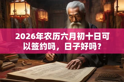 2026年农历六月初十日可以签约吗，日子好吗？