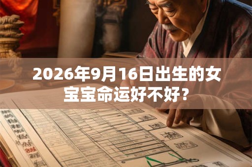 2026年9月16日出生的女宝宝命运好不好？