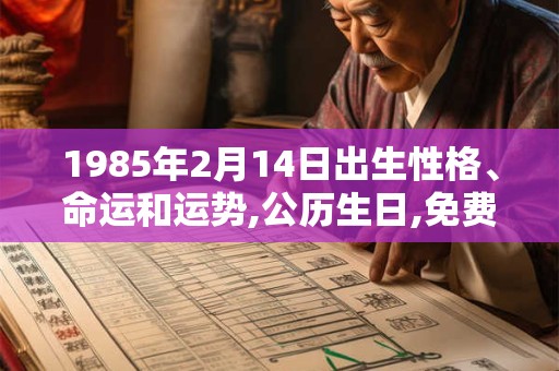 1985年2月14日出生性格、命运和运势,公历生日,免费算命