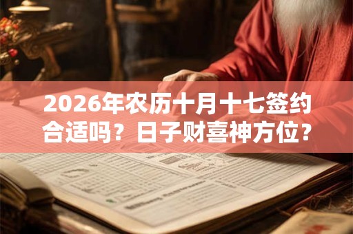 2026年农历十月十七签约合适吗?日子财喜神方位? 2026年农历十月十七签约合适吗?日子财喜神方位?