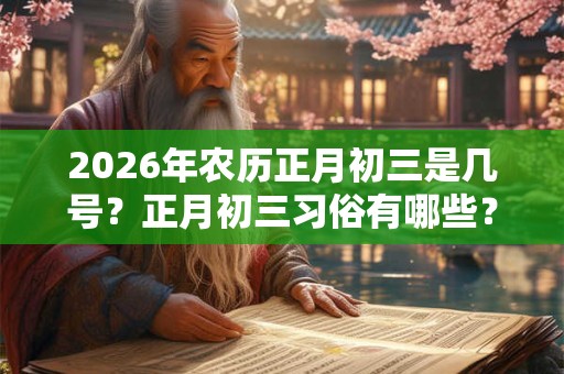2026年农历正月初三是几号?正月初三习俗有哪些? 2026年农历正月初三是几号?正月初三习俗有哪些?