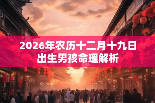 2026年农历十二月十九日出生男孩命理解析 2026年农历十二月十九日出生男孩命理解析