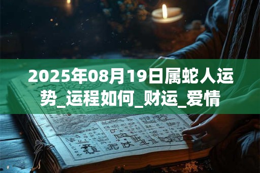 2025年08月19日属蛇人运势_运程如何_财运_爱情 2025年08月19日属蛇人运势_运程如何_财运_爱情