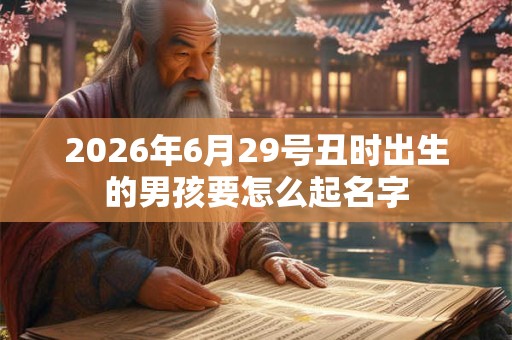 2026年6月29号丑时出生的男孩要怎么起名字