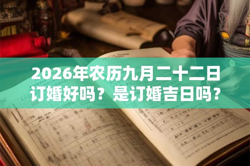 2026年农历九月二十二日订婚好吗？是订婚吉日吗？
