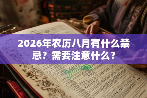 2026年农历八月有什么禁忌?需要注意什么? 2026年农历八月有什么禁忌?需要注意什么?