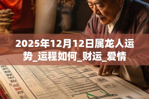 2025年12月12日属龙人运势_运程如何_财运_爱情