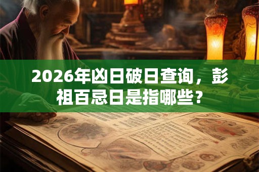 2026年凶日破日查询，彭祖百忌日是指哪些？