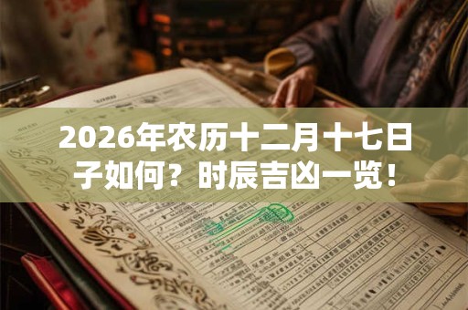 2026年农历十二月十七日子如何？时辰吉凶一览！