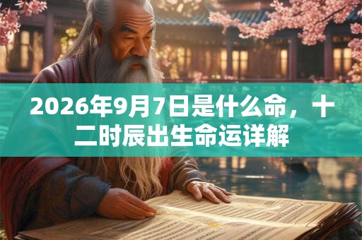 2026年9月7日是什么命,十二时辰出生命运详解 2026年9月7日是什么命,十二时辰出生命运详解