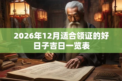 2026年12月适合领证的好日子吉日一览表 2026年12月适合领证的好日子吉日一览表