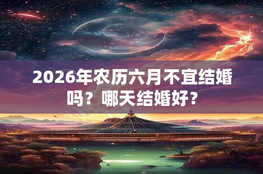 2026年农历六月不宜结婚吗?哪天结婚好? 2026年农历六月不宜结婚吗?哪天结婚好?