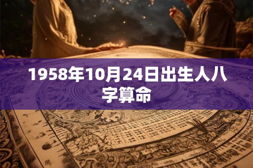 1958年10月24日出生人八字算命 1958年10月24日出生人八字算命