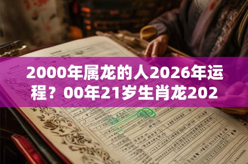 2000年属龙的人2026年运程？00年21岁生肖龙2026年运势
