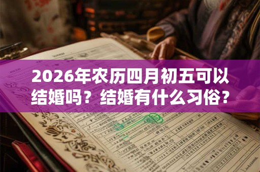 2026年农历四月初五可以结婚吗?结婚有什么习俗? 2026年农历四月初五可以结婚吗?结婚有什么习俗?