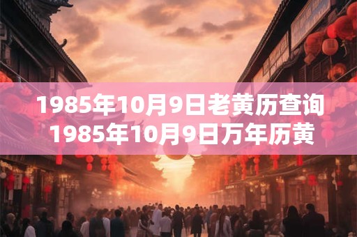 1985年10月9日老黄历查询 1985年10月9日万年历黄道吉日 1985年10月9日老黄历查询 1985年10月9日万年历黄道吉日