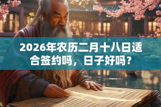 2026年农历二月十八日适合签约吗,日子好吗? 2026年农历二月十八日适合签约吗,日子好吗?