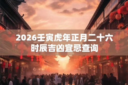 2026壬寅虎年正月二十六时辰吉凶宜忌查询