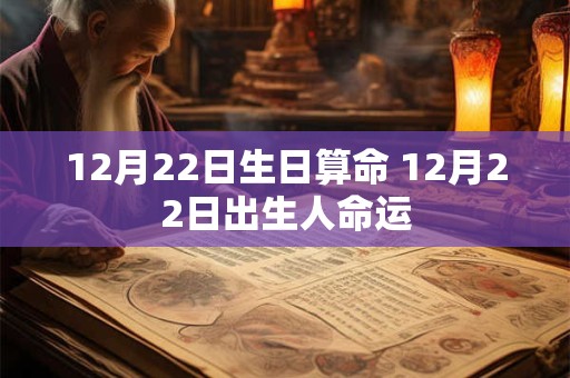 12月22日生日算命 12月22日出生人命运