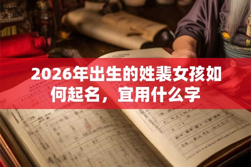2026年出生的姓裴女孩如何起名，宜用什么字