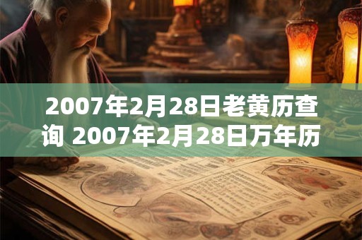 2007年2月28日老黄历查询 2007年2月28日万年历黄道吉日