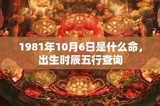 1981年10月6日是什么命,出生时辰五行查询 1981年10月6日是什么命,出生时辰五行查询