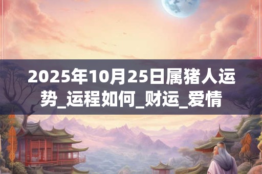 2025年10月25日属猪人运势_运程如何_财运_爱情 2025年10月25日属猪人运势_运程如何_财运_爱情