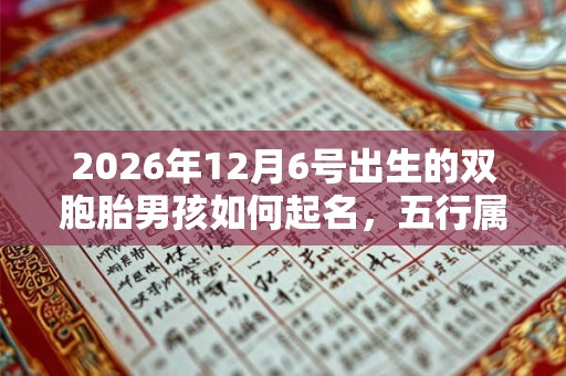 2026年12月6号出生的双胞胎男孩如何起名,五行属什么 2026年12月6号出生的双胞胎男孩如何起名,五行属什么