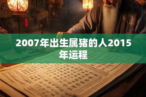 2007年出生属猪的人2015年运程 2007年出生属猪的人2015年运程