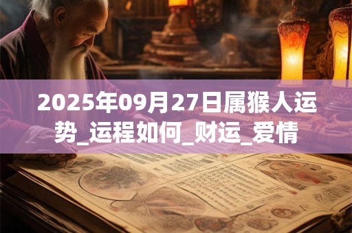 2025年09月27日属猴人运势_运程如何_财运_爱情 2025年09月27日属猴人运势_运程如何_财运_爱情